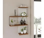 Półki do salonu - Półka ścienna CAMBEL 96x64 cm brązowa - miniaturka - grafika 1