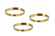 Lampy sufitowe - Lampa wisząca RING 40 + 40 + 40 złota na jednej podsufitce - miniaturka - grafika 1