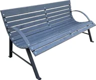 Ławki ogrodowe - Elior Ogrodowa ławka retro z oparciem Wagris 190 cm - szary - miniaturka - grafika 1