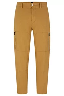 BOSS Statum-WW-Z męskie spodnie cargo z elastycznego bawełnianego sznurka, beżowy, 94 - Spodenki męskie - miniaturka - grafika 1
