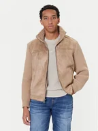 Kurtki męskie - Guess Kurtka z imitacji skóry M5BR79 Z5570 Beżowy Regular Fit - miniaturka - grafika 1