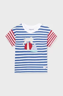 Koszulki dla chłopców - Mayoral t-shirt bawełniany niemowlęcy kolor niebieski wzorzysty - grafika 1