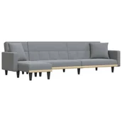 Narożniki - Sofa rozkładana L, jasnoszara, 275x140x70 cm, tkan - miniaturka - grafika 1