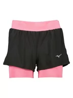 Spodnie sportowe damskie - Mizuno Szorty sportowe "2in1" w kolorze jasnoróżowo-czarnym - miniaturka - grafika 1