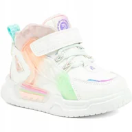 Buty dla dziewczynek - WOJTYŁKO buty dziecięce adidaski RZEP rozmiar 25 WYSOKIE pastelowe GIRL TĘCZA - miniaturka - grafika 1