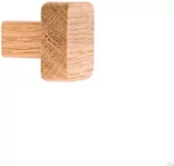 Klamki - Gałka meblowa Just One Kwadratowa Drewniana - Olej Bezbarwny Półmat - miniaturka - grafika 1