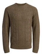 Swetry męskie - Jack & Jones Sweter w kolorze jasnobrązowym - miniaturka - grafika 1