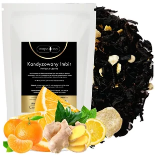 Herbata Czarna KANDYZOWANY IMBIR 50G Imbir Pomarańcza Cytryna Pieprz - Herbata - miniaturka - grafika 1