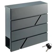 Skrzynki na listy - Skrzynka na listy z przegrodą na gazety, antracyt, 2 klucze - miniaturka - grafika 1