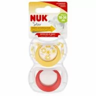 Smoczki uspokajające - Nuk Smoczek uspokajający silikonowy 18-36m Star 10739734 2 szt. - miniaturka - grafika 1