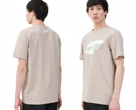 Koszulki męskie - Bawełniany T-shirt regular z nadrukiem męski 4F - miniaturka - grafika 1
