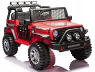 Pojazdy elektryczne dla dzieci - Auto Jeep Wojskowy 4x45W 12V Ekoskóra Piankowe Koła Pilot Lakier Czerwony - miniaturka - grafika 1