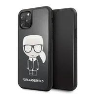 Etui i futerały do telefonów - Karl Lagerfeld Double Layer Glitter Iconic - Etui iPhone 11 Pro czarny - miniaturka - grafika 1
