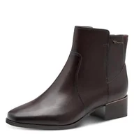 Botki damskie - TAMARIS Damskie botki Comfort Boot Heel, Espresso, rozmiar 39 EU, espresso, 39 EU - miniaturka - grafika 1