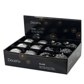 Bombki - Bombka szklana dekorowana mix 4 rodzajów - miniaturka - grafika 1