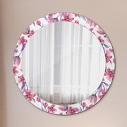 Lustra - Lustro z nadrukiem dekoracyjne okrągłe Kwiaty akwarelowe - miniaturka - grafika 1