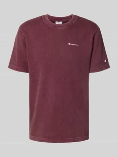 T-shirt z wyhaftowanymi logo i okrągłym dekoltem - Koszulki męskie - miniaturka - grafika 1