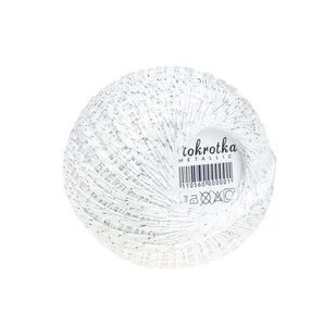 Kordonek Stokrotka Biały Ze Srebrną Nitką Metallic, 200M 30G 100% Bawełna - Pasmanteria - miniaturka - grafika 1