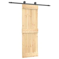 Drzwi wewnętrzne - Drzwi przesuwne z osprzętem, 70x210 cm, lite drewno sosnowe 8721012081017 - miniaturka - grafika 1
