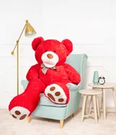 Maskotki i pluszaki - DUŻY WIELKI MIŚ PLUSZOWY PLUSZAK PRZYTULANKA 160CM AMIGO CZERWONY - miniaturka - grafika 1
