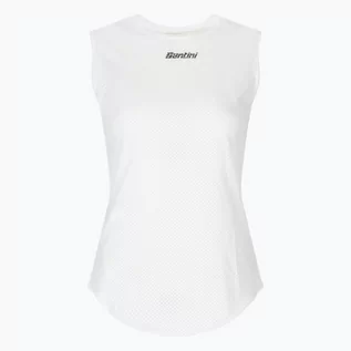 Koszulki rowerowe - Santini Koszulka rowerowa męska Santini Sleeveless Baselayer Lieve biała BM002GLLLIEVEBIXS - grafika 1