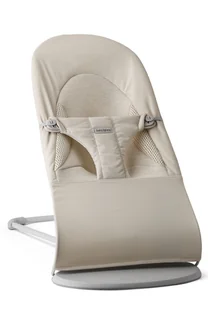 BABYBJORN - leżaczek BALANCE SOFT WOVEN/JERSEY Tri Fabric, Jasny Beż - Leżaczki i huśtawki - miniaturka - grafika 1
