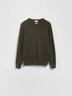 Swetry męskie - Reserved - Sweter z domieszką kaszmiru - zielony - miniaturka - grafika 1