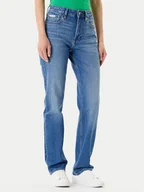 Spodnie damskie - Calvin Klein Jeans Jeansy LV047B913G Niebieski Straight Fit - miniaturka - grafika 1