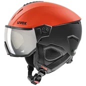Kaski narciarskie - Uvex Instinct Visor, kask narciarski z wizjerem, czerwony/czarny - miniaturka - grafika 1