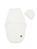 Śpiworki dla dzieci - Otulaczek do spania + czapeczka MimiNu Soft, LEO, 0-3 mce, ECRU - miniaturka - grafika 1