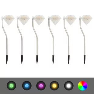 vidaXL Lampki choinkowe  Solarne lampki ogrodowe LED 6 szt. 9 x 7,8 x 29,5 cm 315694 - Oświetlenie świąteczne - miniaturka - grafika 1