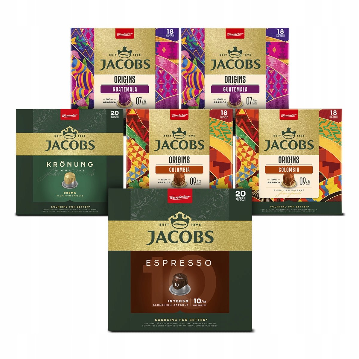 Kapsułki Jacobs do Nespresso(r)* Origins, Espresso, Kronung 5+1 Gratis!