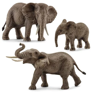 Schleich Wild Life - Zestaw figurek rodzina słoni, figurki zwierząt dla dzieci 3 szt. - Klocki - miniaturka - grafika 1