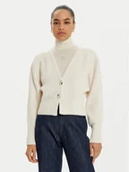 Swetry damskie - OUI Kardigan 86691 Biały Regular Fit - miniaturka - grafika 1