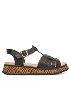 Sandały damskie - Rieker Sandały W0853-00 Czarny - miniaturka - grafika 1