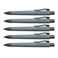 Długopisy - Faber-Castell 205024 - długopis Poly Ball, szary miejski, 5 sztuk, z wymiennym wkładem 0,5 mm, nadaje się do dokumentów - miniaturka - grafika 1