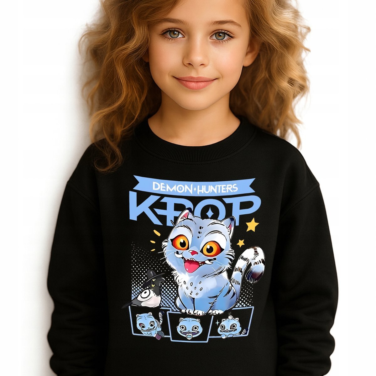 Bluza Dziecięca Czarna DEMON HUNTERS Do Szkoły K-pop Muzyka Wz Rozm 140 cm