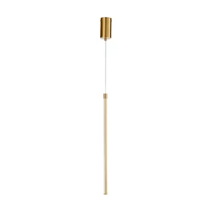 Złota wisząca lampa LED Sparo o średnicy 60 cm, idealna do salonu - Lampy sufitowe - miniaturka - grafika 1