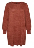 Sukienki - VERO MODA PLUS SIZE CZERWONA SUKIENKA Z DŁUGIM RĘKAWEM 48/50 JQA - miniaturka - grafika 1