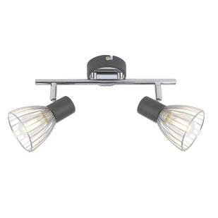 Podwójna lampa sufitowa Modo - chrom, szarość - Lampy sufitowe - miniaturka - grafika 1