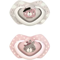 Smoczki uspokajające - canpol Babies Canpol Babies smoczek silikonowy 6-18m-cy symetryczny Bonjour Paris 2szt - miniaturka - grafika 1