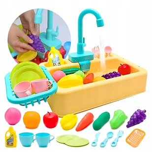 Zlewozmywak Dla Dzieci Zlew Kran Interaktywny Leci Woda Naczynia Owoce Płyn - Zabawy w naśladowanie dorosłych Zlewozmywak Dla Dzieci Zlew Kran Interaktywny Leci Woda Naczynia Owoce Płyn - Zabawy w naśladowanie dorosłych - miniaturka - grafika 1