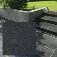 Kostki brukowe i krawężniki - Tiles Plytka Kadappa Black Limestone Pół-szlifowana Bębnowana 20x20x1,5 cm - miniaturka - grafika 1