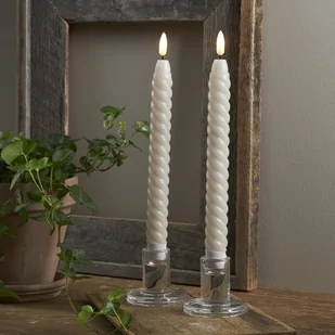 Zestaw 2 beżowych woskowych świec LED Star Trading Flamme Swirl Antique, wys. 25 cm - Lampy pozostałe - miniaturka - grafika 1