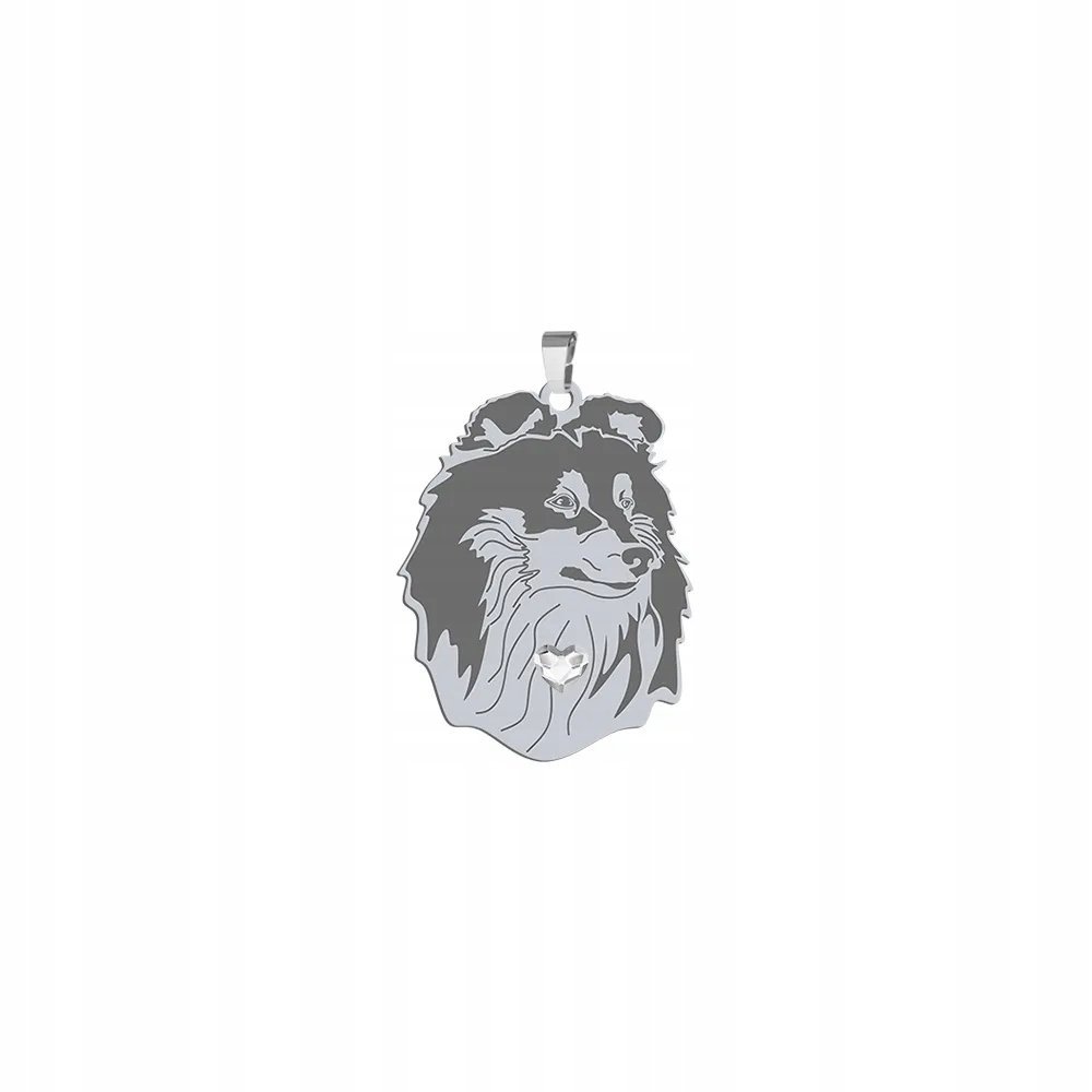 Zawieszka Srebrna z psem Owczarek Szetlandzki 925 Prezent Kobieta GRAWER