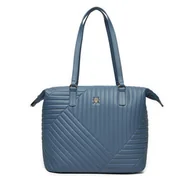 Torebki damskie - Torebka Tommy Hilfiger Poppy Reform Tote Qu AW0AW17013 Niebieski - miniaturka - grafika 1