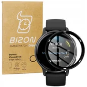 Akcesoria do smartwatchy - Szkło Hybrydowe Bizon Glass Watch Edge Hybrid Dla Garmin Vivoactive 5, Czarne - miniaturka - grafika 1