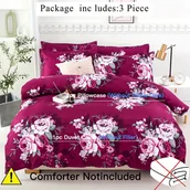 Inne - TEMU Zestaw pościeli w kształcie kwiatu piwonii (jedna poszwa na kołdrę, dwie poszewki na poduszki, bez wkładu) na Nowy Rok, Chiński Nowy Rok, - miniaturka - grafika 1