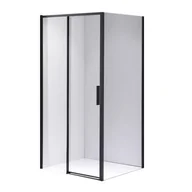 Kabiny prysznicowe - Czarna prostokątna kabina prysznicowa Super Slim Nova 100x80 drzwi rozsuwane - miniaturka - grafika 1