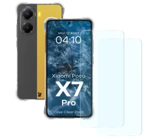 Bizon Elastyczne etui + 2x szkło hartowane Case Clear Pack do Xiaomi POCO X7 Pro - Etui i futerały do telefonów - miniaturka - grafika 1
